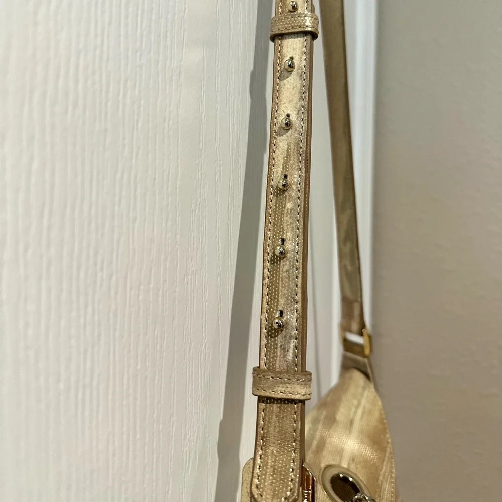 BOTKIER Wavier Metallic Gold Leather HandBag Shoulder Bag